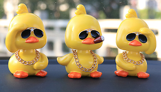 1 or 3 Cool Duck Car Dashboard Bobble Head Ornaments - 3 Designs
