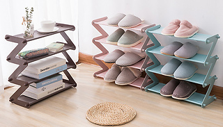 4-Tier Zig-Zag Waterproof Metal Storage Racks - 3 Colours