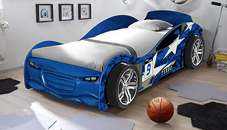 Turbo Blue Racing Car Bed Frame