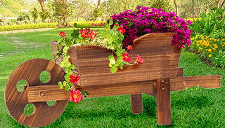 Wooden Wheelbarrow Planter