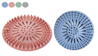 1, 2 or 4-Pack of Durable TPR Hair-Stopper Shower Drain Covers - 4 Col ...