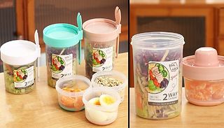 3-in-1 Food Storage Containers - 3 Colours, 2 Sizes 