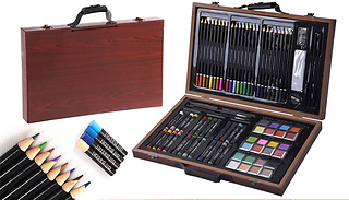 80-Piece Deluxe Art Set With Wooden Case