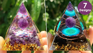 Amethyst Resin Pyramid Paper Weight - 10 Designs