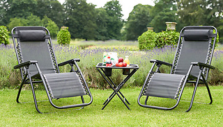 2 x Zero-Gravity Chairs with FREE TABLE 