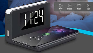 3-in-1 Alarm Clock, LED Night Light & Wireless Charger