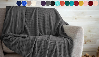 Super Soft Plush Popcorn Throw Blanket - 17 Colours & 3 Sizes