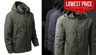 Men's Hooded Outdoor Raincoat - 5 Colours & 7 Sizes