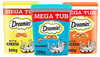 2 or 4-Pack of Dreamies MegaTubs 350g - 4 Flavours