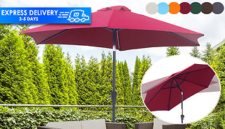 2.7M Crank & Tilt Garden Parasol - 7 Colours