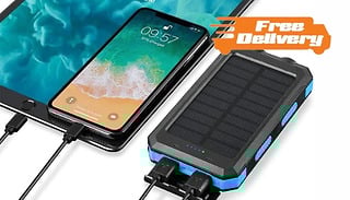 Dual USB Solar Power Bank with Flashlight - Energy Saving!