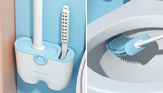 3-Piece Toilet Brush Set with Holder - 2 Colours