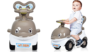 Kids Ride-On Musical Dolphin Push Car