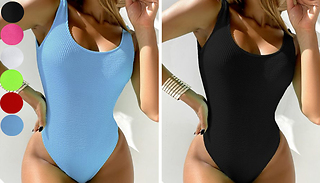 Stretch Ribbed Backless Bodysuit - 6 Colours & 3 Sizes