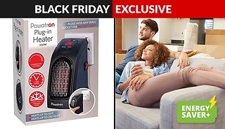 Powatron 350W Plug-In Heater - Adjustable Thermostat Timer & Speed Set ...