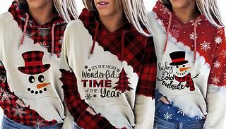 Women's Hooded Christmas Jumper - 5 Designs & 5 Sizes