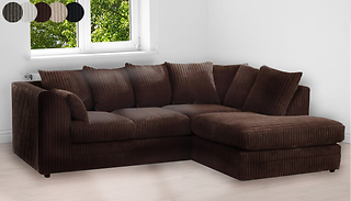 Michigan Jumbo Cord Right-Facing Corner Sofa - 6 Colours