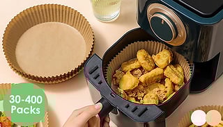 30 to 400 Disposable Non-Stick Air Fryer Liners - 2 Colours