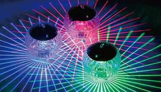 1 or 3-Pack of Solar LED Floating Disco Ball Lights - 2 Colours