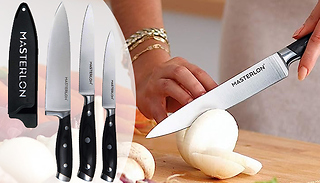 3x Extra-Sharp Natural Wood Grain Triple Rivet Knives