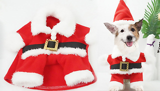 2-Piece Christmas Santa Costume For Pets - 5 Sizes