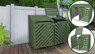 Sage Green Double Wheelie Bin Storage Box