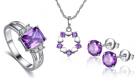 Coffret amethyste 3 pièces